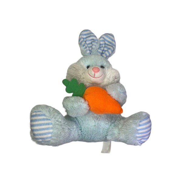 Best Made Toys Bunny Rabbit Plush Stuffed Animal Blue w/Carrot Easter Soft Toy - Picture 5 of 12